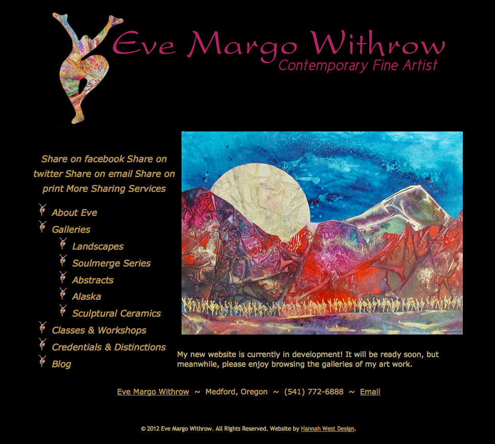 Eve Margo Withrow Splash Page