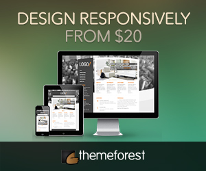 This banner is an affiliate link for ThemeForest, an online marketplace where dozens of develoeprs make their awesome Wrodpress themes available for purchase.