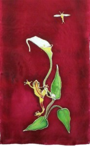 Calla Lilly with Frog and Gadflies Wall Hanging