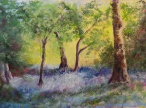 Bluebell Woods, pastel painting by Norm Rossignol