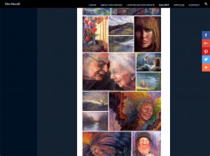 kimnovakartist.com screenshot of Kim Novak's Gallery page
