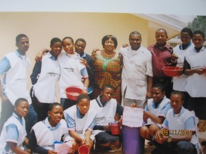 Adah and her handwashing campaign team, 2011