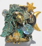 Golden Magic Lizard cuff bracelet by fashion jewelry designer Wendy Gell