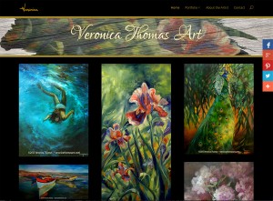 veronicathomasart.com, new website for artist Veronica Thomas created and launched in April 2015 by Hannah West using a customized version of the Divi theme.
