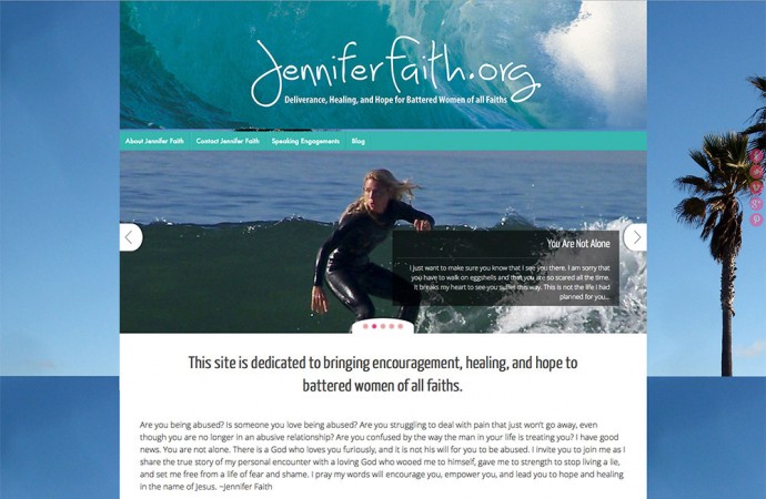 Hannah West Web Design Portfolio : Designing jenniferfaith.org - home page, above the fold