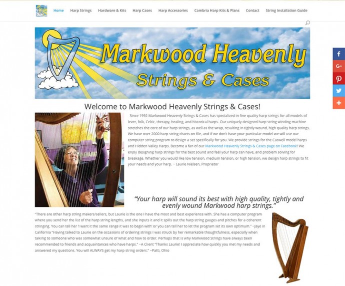 markwoodstrings.com Conversion : Markwood Strings Home - above the fold markwoodstrings.com