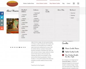 missioncandles.com : Mission Candles - Mega Menu - Hannah West Design