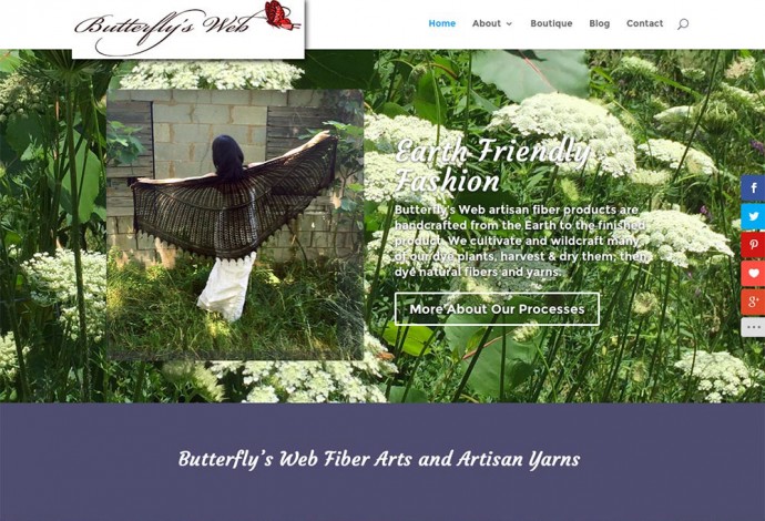 butterflysweb.com Home page, above the fold
