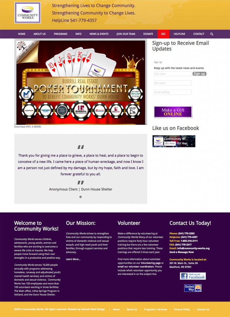 Community Works Home page
