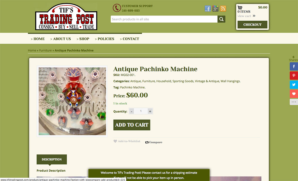 tifstradingpost.com Tif's Trading Post - Product page