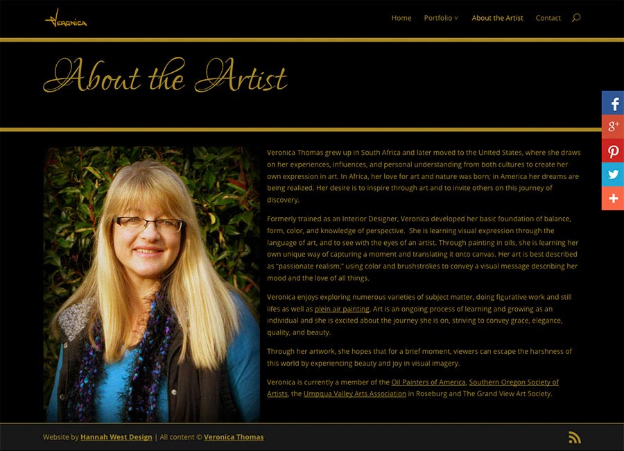 veronicathomasart.com Bio page