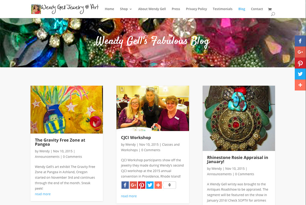 wendygell.com Blog page