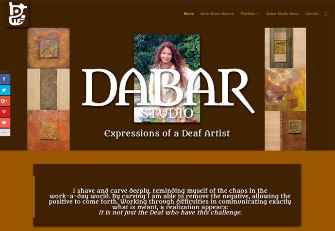 dabarstudio.com artist website - home, above the fold